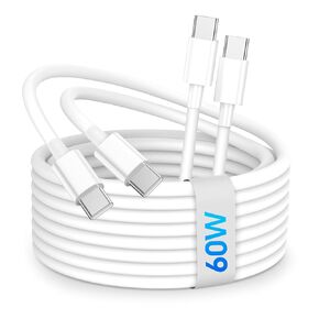 USB C Charger Cable 2Pack, 60W USB C to USB C Cable Super Fast Charger, 6ft Type C Charger Fast Charging Cords Compatible with iPhone 16/15 Pro Max/iPad Pro/Samsung/Android Charger