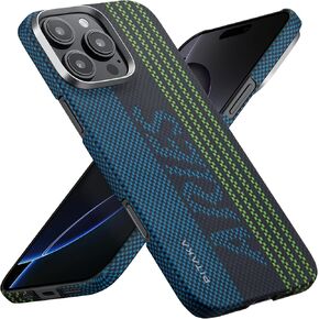 pitaka for iPhone 16 Pro Case Compatible with MagSafe, Thin & Light iPhone 16 Pro Case with a Caseless Feel, Glow in The Dark, 1500D Aramid Fiber Woven [Luminous Tactile Woven Case]