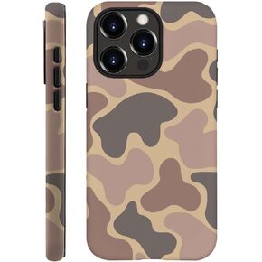 for iPhone 14 Case,HH2 Camouflage Camo Leaf Hybrid 2 Layer Hard Shell Silicone Protective Pattern Design Case for iPhone 13/iPhone 14