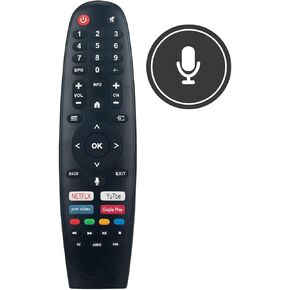 Allimity Replaced Voice Remote Control Fit for Caixun/BLAUPUNKT/Estar/SANSUI Samrt TV wiht APPS:Netflix YouTube Prime-Video Google-Play