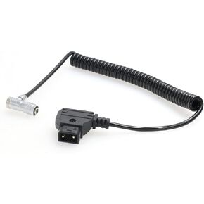 Eonvic IKAN Portkeys BM5 BM7 Monitor Coiled Power Cable D-Tap to Right Angle 4 pin Female (Right Angle Cable)