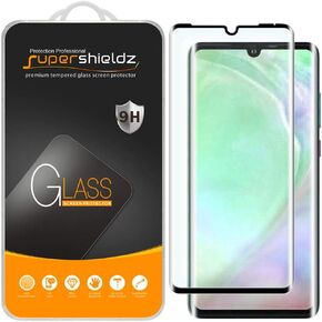 Supershieldz (2 Pack) Designed for Huawei (P30 Pro) Tempered Glass Screen Protector, (Full Cover) (3D Curved Glass) Anti Scratch, Bubble Free (Black)