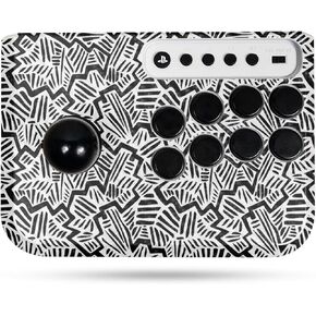 Carbon Fiber Gaming Skin Compatible with Hori Fighting Stick Mini (PS5, PS4, PC) - Abstract Black - Premium 3M Vinyl Protective Wrap Decal Cover - Easy to Apply | Crafted in The USA by MightySkins