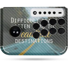غلاف ألعاب من ألياف الكربون متوافق مع Hori Fighting Stick Mini (PS5، PS4، PC) - الطرق الصعبة - غطاء لاصق واقٍ من الفينيل 3M ممتاز - سهل التطبيق | صُنع في الولايات المتحدة الأمريكية بواسطة MightySkins