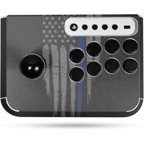 Gaming Skin Compatible with Hori Fighting Stick Mini (PS5, PS4, PC) - Thin Blue Line - Premium 3M Vinyl Protective Wrap Decal Cover - Easy to Apply | Crafted in The USA by MightySkins