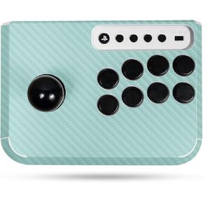 Carbon Fiber Gaming Skin Compatible with Hori Fighting Stick Mini (PS5, PS4, PC) - Solid Seafoam - Premium 3M Vinyl Protective Wrap Decal Cover - Easy to Apply | Crafted in The USA by MightySkins
