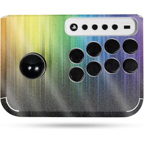 Glossy Glitter Gaming Skin Compatible with Hori Fighting Stick Mini (PS5, PS4, PC) - Rainbow Streaks - Premium 3M Vinyl Protective Wrap Decal Cover - Easy to Apply | Crafted in The USA by MightySkins