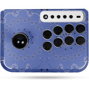 Gaming Skin Compatible with Hori Fighting Stick Mini (PS5, PS4, PC) - Blue Bandana - Premium 3M Vinyl Protective Wrap Decal Cover - Easy to Apply | Crafted in The USA by MightySkins