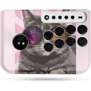 Gaming Skin Compatible with Hori Fighting Stick Mini (PS5, PS4, PC) - Galaxy Cat - Premium 3M Vinyl Protective Wrap Decal Cover - Easy to Apply | Crafted in The USA by MightySkins