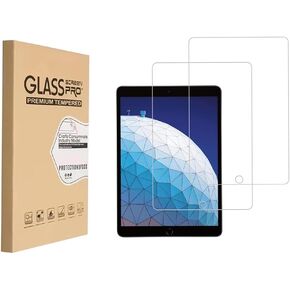 تصميم لجهاز Apple iPad Air 3 (2019) واقي شاشة من الزجاج المقوى مقاس 10.5 بوصة، مضاد للخدش، خالٍ من الفقاعات، عالي الوضوح (عبوة من قطعتين)