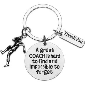 Sportybella Football Coach Keychain and Card Gift Set, Football Coach Gifts, Great Coach is Hard to Find But Impossible to Forget Keychain