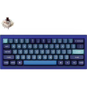 Keychron Q4 Wired Custom Mechanical Keyboard, 60% Layout QMK/VIA Programmable Macro with Hot-swappable Gateron G Pro Red Switch Double Gasket Compatible with Mac Windows Linux (Navy Blue)
