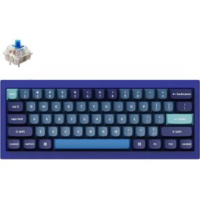 لوحة مفاتيح ميكانيكية سلكية مخصصة Keychron Q4، تخطيط 60% QMK/VIA ماكرو قابل للبرمجة مع حشية مزدوجة Gateron G Pro Red Switch قابلة للتبديل السريع متوافقة مع نظام التشغيل Mac Windows Linux (أزرق داكن)