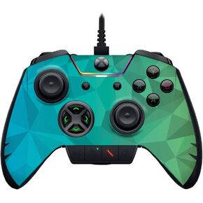 MightySkins Skin Compatible with Razer Wolverine Ultimate - Blue Green Polygon | Protective, Durable, and Unique Vinyl Decal wrap Cover | Easy to Apply, Remove, and Change Styles | Made in The USA