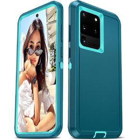 LeYi for Samsung Galaxy S20 Ultra Case: Heavy Duty 3 in 1 Samsung S20 Ultra Case, Military Grade Shockproof Phone Case Cover for Samsung Galaxy S20 Ultra (Teal)