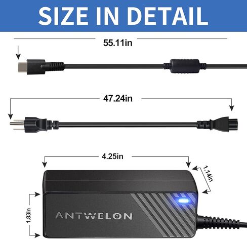 65 واط 45 واط USB C شاحن الكمبيوتر المحمول العالمي نوع C لينوفو ثينك باد اليوغا Chromebook HP أيسر آسوس سامسونج ماك بوك برو ديل لاتيتيود xps 13 سلسلة ANTWELON 20V 3.25A محول تيار متردد للكمبيوتر المحمول in Kuwait