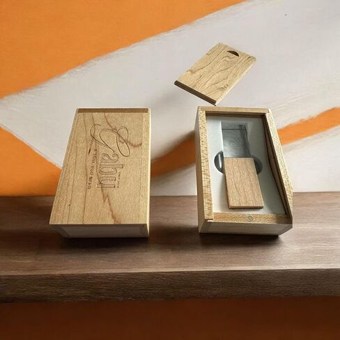 Wooden and Glass USB 3.0 Flash Drive - Superfast Storage in 32GB, 64GB, 128GB with Elegant Wooden Box - Perfect for Work and Gifts (5x128GB) in Saudi Arabia