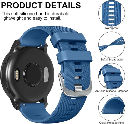 أساور Meliya متوافقة مع سوار ساعة Garmin Venu 3 / Venu 2، حزام ساعة Garmin Vivoactive 4 للنساء والرجال، حزام بديل رياضي من السيليكون الناعم 22 مم لساعة Garmin Forerunner 255 / 265 Music، Venu 3، Venu 2، Vivoactive 4 الذكية in Saudi Arabia