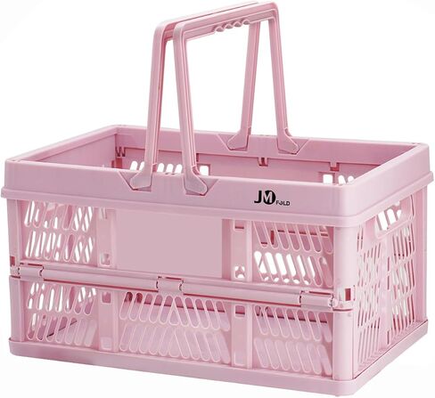 Shopping Basket, Picnic Basket, Basket with Handle, Collapsible Plastic Folding Box, Folding Storage Basket, Medium 19 Liter (White) in Saudi Arabia