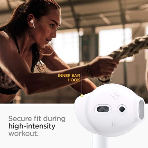 Spigen RA201 مصممة لخطافات الأذن Airpods، متوافقة مع Airpods 1 و2 - أبيض in Saudi Arabia