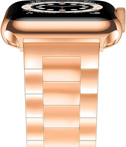 YGTIECS Compatible with Apple Watch Band 38mm 40mm, Business Solid Stainless Steel metal Band Replacement iWatch Strap for Apple Watch Series 6/5/4/3/2/1, SE for Men Women- Rose Gold(38mm/40mm) in Saudi Arabia