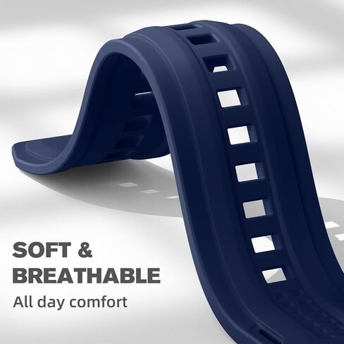 Compatible with Apple Watch Ultra 2 Bands 49mm for Men, Adjustable Silicone Band Also Fit for Apple Watch Series 10 46mm for iWatch Series 9/8/7 45mm SE/6/5/4 44mm 3/2/1 42mm, Navy Blue in Saudi Arabia