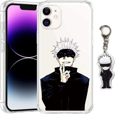 حافظة هاتف رائعة بتصميم الرسوم المتحركة مصممة لهاتف iPhone 11 مقاس 6.1 بوصة، حافظات شفافة ناعمة مضادة للصدمات مع سلسلة مفاتيح أنيمي لطيفة للأولاد والبنات والمراهقين (أنمي 2، لحافظة iphone 11) in Saudi Arabia