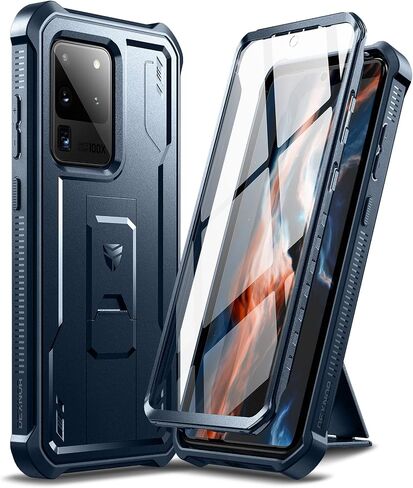 Dexnor Full Body Case for Samsung Galaxy S20 Ultra/6.9 inches, [Built in Screen Protector and Kickstand] Heavy Duty Military Grade Protection Shockproof Protective Cover for Galaxy S20 Ultra,Black in Saudi Arabia