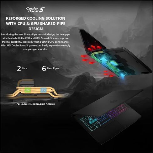 ام اس اي كاتانا 15 لاب توب للالعاب، شاشة 15.6 بوصة فل اتش دي، انتل كور i7-12650H، رام 64 جيجا DDR5، 4 تيرابايت اس اس دي، نفيديا جيفورس RTX 4070، لوحة مفاتيح بإضاءة خلفية، ويندوز 11 هوم، اسود in Saudi Arabia