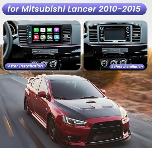 5GWiFi 8 Core 4+64G راديو السيارة ستيريو لراديو ميتسوبيشي لانسر 2010-2015 مع Carplay/Android Auto، شاشة لمس IPS عالية الدقة 10 بوصة مع كاميرا احتياطية، GPS، بلوتوث، SWC، DSP، FM، وصلة مرآة in Kuwait