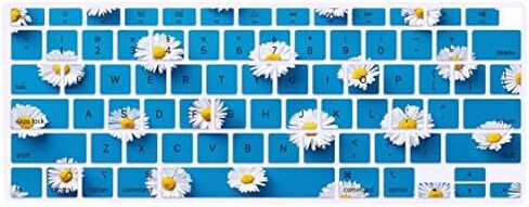 Keyboard Cover Skin Compatible with MacBook Air 13 inch 2021 2020 Model A2337 M1 Chip A2179 Retina Display with Touch ID, Waterproof Silicone Keyboard Protective Skin, Chrysanthemum in Saudi Arabia