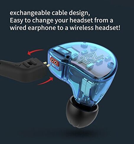 Linsoul KZ ZS10 5 Drivers in Ear Monitors High Resolution Earphones/Earbuds with Detachable Cable (without Mic, Blue) in Saudi Arabia