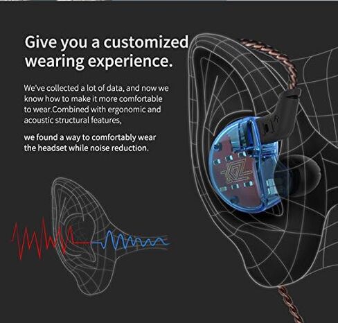 Linsoul KZ ZS10 5 Drivers in Ear Monitors High Resolution Earphones/Earbuds with Detachable Cable (without Mic, Blue) in Saudi Arabia
