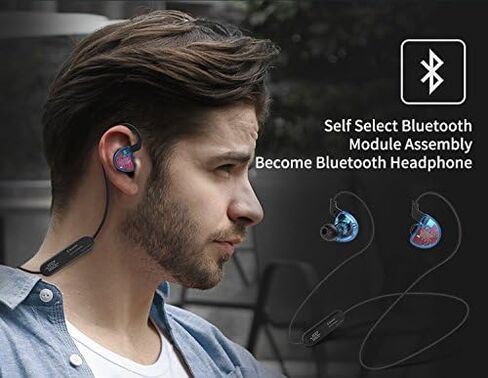 Linsoul KZ ZS10 5 Drivers in Ear Monitors High Resolution Earphones/Earbuds with Detachable Cable (without Mic, Blue) in Saudi Arabia