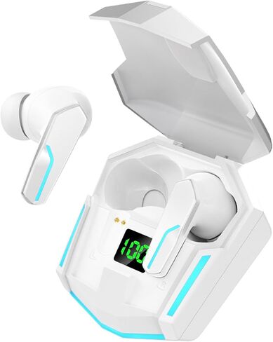 MyJoy Cool Wireless Earbuds, Noise-Reducing Earbuds for Gaming, IPX5 Sweatproof-Rated Headphones, Bluetooth Earbuds, Built-in Microphone, 6.5-Hour Playtime, Red in Saudi Arabia