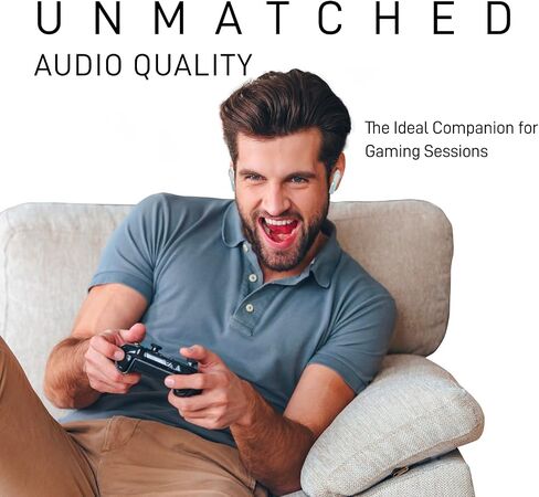MyJoy Cool Wireless Earbuds, Noise-Reducing Earbuds for Gaming, IPX5 Sweatproof-Rated Headphones, Bluetooth Earbuds, Built-in Microphone, 6.5-Hour Playtime, Red in Saudi Arabia