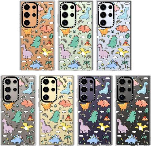 MOSNOVO Case for Samsung Galaxy S24 Ultra, [Buffertech 6.8ft Military-Grade Drop Protection] [Anti Peel Off Tech] Clear TPU Bumper Phone Case Cover Design - Dinosaur Land in Saudi Arabia