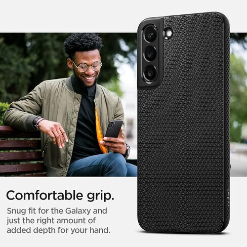 Spigen Liquid Air Designed for Galaxy S22 Case (2022) - Matte Black in Saudi Arabia