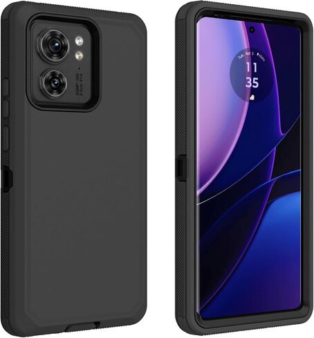for Motorola Edge 2023 Case (Not for Edge+ Version), Defender Case Heavy Duty Shockproof Dustproof 3 in 1 Rugged Protective Phone Cover for Motorola Moto Edge 2023 (Black) in Kuwait
