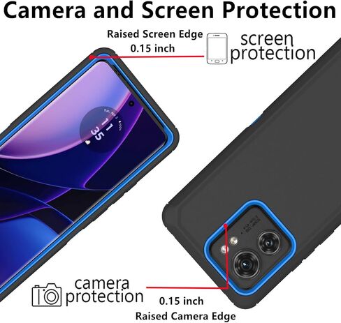for Motorola Edge 2023 Case (Not for Edge+ Version), Defender Case Heavy Duty Shockproof Dustproof 3 in 1 Rugged Protective Phone Cover for Motorola Moto Edge 2023 (Black) in Kuwait