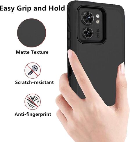 for Motorola Edge 2023 Case (Not for Edge+ Version), Defender Case Heavy Duty Shockproof Dustproof 3 in 1 Rugged Protective Phone Cover for Motorola Moto Edge 2023 (Black) in Kuwait