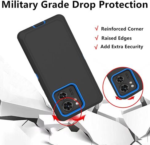 for Motorola Edge 2023 Case (Not for Edge+ Version), Defender Case Heavy Duty Shockproof Dustproof 3 in 1 Rugged Protective Phone Cover for Motorola Moto Edge 2023 (Black) in Kuwait