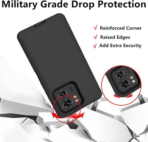 for Motorola Edge 2023 Case (Not for Edge+ Version), Defender Case Heavy Duty Shockproof Dustproof 3 in 1 Rugged Protective Phone Cover for Motorola Moto Edge 2023 (Black) in Kuwait