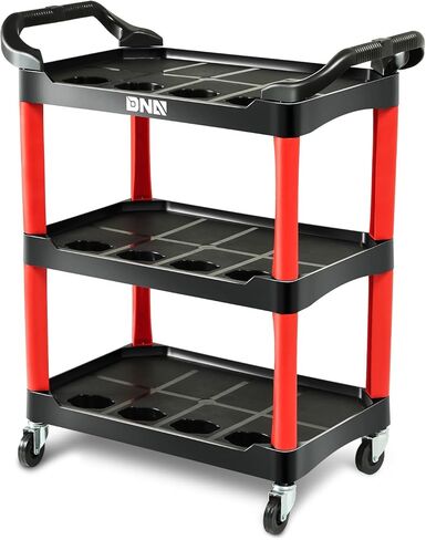 عربة ورشة عمل مركبة من DNA MOTORING بسعة 120 كجم / 260 رطل، محمولة على عجلات مع لوحة تعليق لاستخدام ورشة عمل مستودع المرآب، أسود/أحمر، TOOLS-00427 in Kuwait