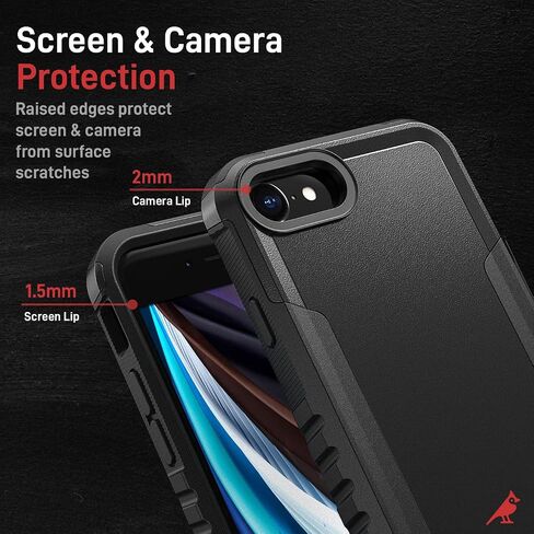 حافظة متينة مقاومة للصدمات لهاتف iPhone SE الجيل الثالث (2022) والجيل الثاني (2020)، حافظة iPhone 8/7، [درجة عسكرية مضادة للسقوط] حافظة هاتف واقية خفيفة الوزن وشديدة التحمل وخفيفة الوزن، أزرق in Saudi Arabia