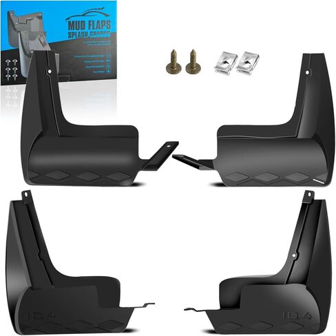 KEYOOG Front & Rear Mud Flaps Splash Guards Fit for 2014-2019 Chevy Silverado 1500/Ld /2500 HD/ 3500 HD, 4-Pc Set Mud Guards Splash Guard Black - Fit The Models with Single Rear Wheels in Saudi Arabia