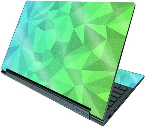 MightySkins Glossy Glitter Skin Compatible with Lenovo Yoga C940 15" (2020) - Blue Green Polygon | Protective, Durable High-Gloss Glitter Finish | Easy to Apply and Change Styles | Made in The USA in Saudi Arabia
