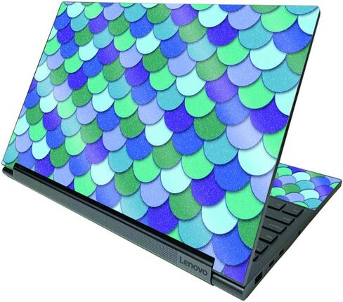 MightySkins Glossy Glitter Skin Compatible with Lenovo Yoga C940 15" (2020) - Blue Green Polygon | Protective, Durable High-Gloss Glitter Finish | Easy to Apply and Change Styles | Made in The USA in Saudi Arabia
