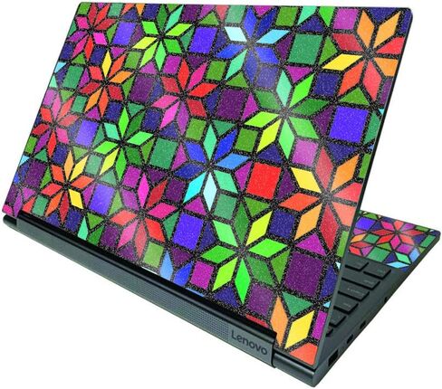 MightySkins Glossy Glitter Skin Compatible with Lenovo Yoga C940 15" (2020) - Blue Green Polygon | Protective, Durable High-Gloss Glitter Finish | Easy to Apply and Change Styles | Made in The USA in Saudi Arabia