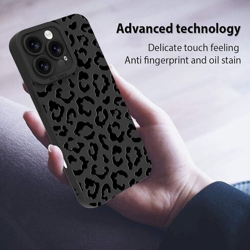 Compatible with iPhone 16 Pro Leopard Case Shockproof Soft TPU Military Grade Drop Protection Cheetah Print Women Girls Case for iPhone 16 Pro 6.3'' Black Leopard in Saudi Arabia